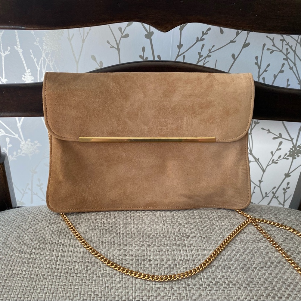 EUC Beautiful Vintage Suede Clutch Purse